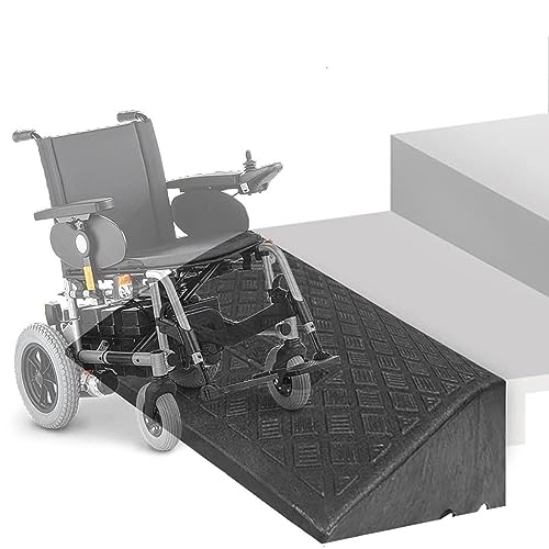 JIAYOYO Ramps Threshold Ramp, 2" 3" 4" 5" Rise Rubber Curb Ramp with Non-Slip Surface, Heavy Duty Kerb Ramp for Wheelchair Driveway Scooters Stairs,Black,49x27x12cm