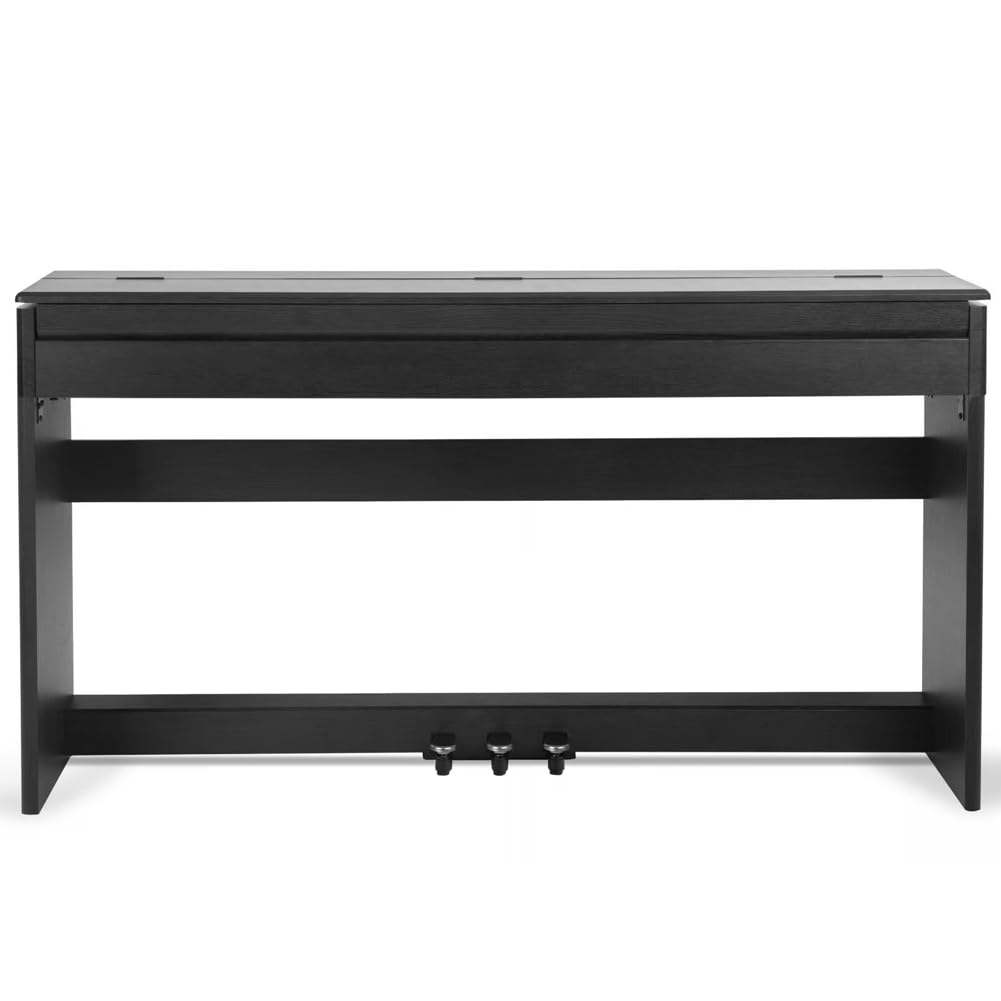 BAKAJI Tastiera Musicale Elettrica con 88 Tasti Pesati con Meccanica a Martelletto e 3 Pedali, Pianoforte Musicale Elettrico con 600 Ritmi e 80 Brani Integrati, Attacco per Cuffie, USB, MIDI (Nero)
