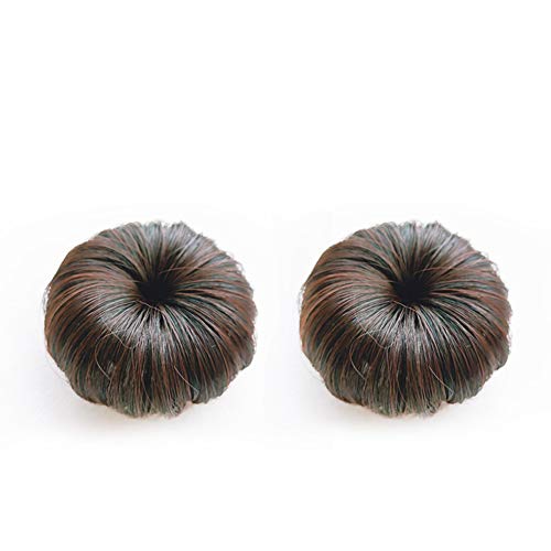 AKOAK 2 Pcs Baby Wig Bun, Girl Bun Fake Hair Bag Small Clip Headwear (Dark brown) AKOAK 2 Pcs Baby Wig Bun, Girl Bun Fake Hair Bag Small Clip Headwear (Dark brown)