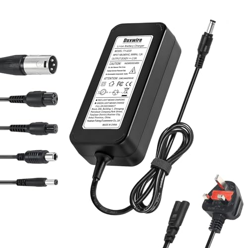 42V 2A Electric Scooter Charger Universal Hoverboard Charger with 5-in-1 Plug Ebike Charger Power Adapter for 36V Lithium Battery
