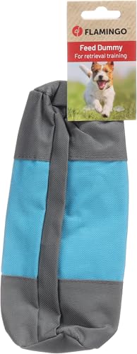 Flamingo Futterdummy für Hunde – Apportierbeutel & Futterbeutel HARO Blau – 20x7 cm – Befüllbar mit Snacks – Robustes Hundetraining Spielzeug