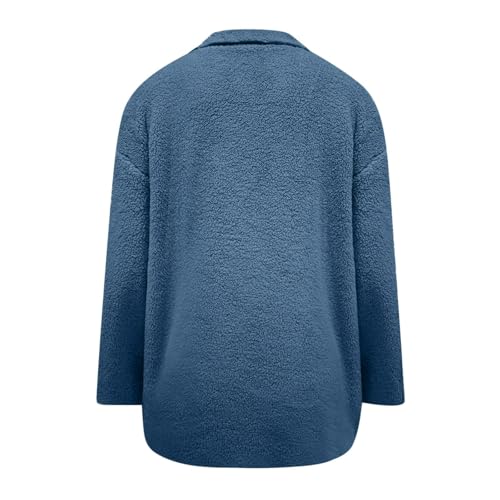 Sherpa Fleece Coat For Women 2024 Fashion Winter Warm Lapel Fuzzy Faux Shearling Jackets Casual Loose Outwear4