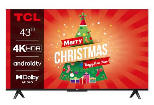 TCL 43P639K 43-inch 4K Smart TV, HDR, Ultra HD, Smart TV Powered by Android TV, Bezeless design (Freeview Play, Game Master, Dolby Audio, HDR 10 compatible with Google assistant & Alexa)