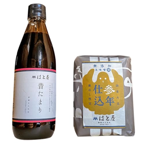 [毎日の健康に]無添加 参年熟成の豆味噌(500g)・たまり醤油セット
