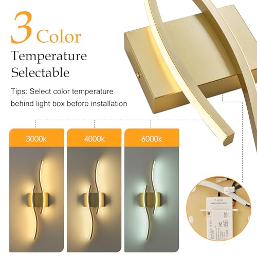 Image of KARTOOSH Hardwired Gold Vanity Lights for Bathroom