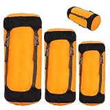 Monetais 3Pcs Compression Sack, Wateproof & Adjustable Nylon Sleeping Bag Compression Sack with Drawstring, Lightweight for Traveling, Camping, Hiking, Backpacking