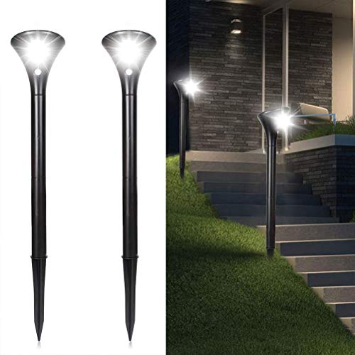 2pcs Solar Lawn Lights Garden Spot Lamp with Motion Sensor Solar Landscaping Light Lawn Light