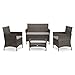Produktbild SVITA Brooklyn Gartenmöbel Poly Rattan Sitzgruppe Essgruppe Set Sofa-Garnitur Lounge (Grau)