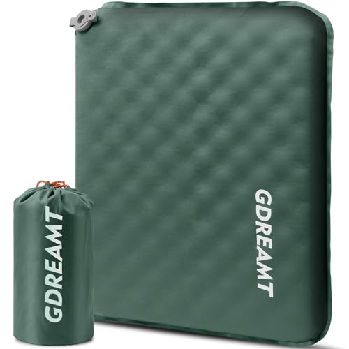 GDREAMT Inflatable Seat Cushion, Self-Inflating Memory Foam Stadium Seats Cushion Portable Camping...