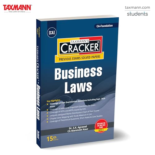 Taxmann's CRACKER for Business Laws (Paper 2 | Law) – Featuring P...