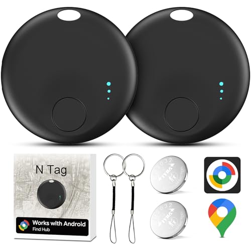 Air Tracker Android, 2PCS Localisateur D’Objets Bluetooth Traceur Tag, Smart Tracker Tag Fonctionne avec l’app Google Localiser (Uniquement Android),Smart...