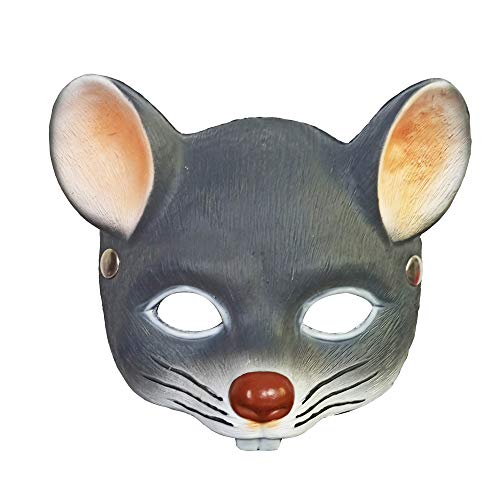 Hosfairy 1Pcs Animal Mouse Mask Squirrel Mask Masquerade Dress Up Accessory for Halloween Easter Costume Party Cosplay Props (Dark Gray)