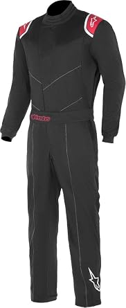 Alpinestars Racing Suit for Adults Recreational Athletes - Black Sporty Modern - Men - Powersports Racing Suits