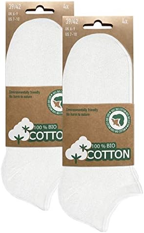 Biobasics BIOBASICS Men's & Women's Organic Cotton Trainer Socks Short Shaft ...