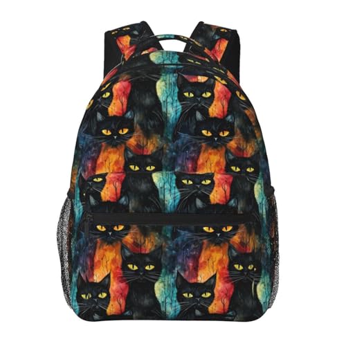 Halloween Black Cats (2) Lightweight Backpack Travel Casual Bags for Women or Men 15.7 Inches