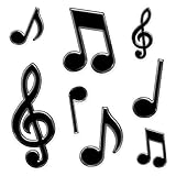 Musical Notes Peel 'N Place (black) Party Accessory  (1 count) (8/Sh)