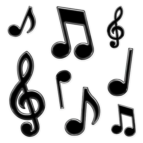 Musical Notes Peel 'N Place (black) Party Accessory  (1 count) (8/Sh)