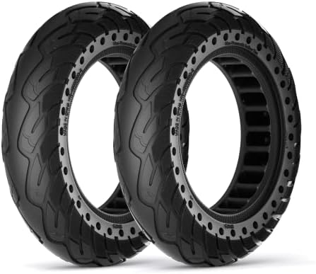 stio Solid Rubber Tire 10 inch for Ninebot Segway MAX G30 G30P G30LP Kickscooter Front/Rear Tire Dual Shock Absorption Honeycomb Explosion-Proof Kick Scooter Tyre Replacement Accessories 2PCS