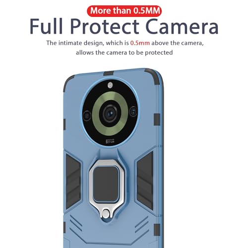 Image of Pikkme Realme 11 Pro /Pro Plus 5G Back Cover | D5 Tough Armor Bumper | 360 Protection Case | Ring Holder Stand Case for Realme 11 Pro /Pro Plus 5G (Blue)