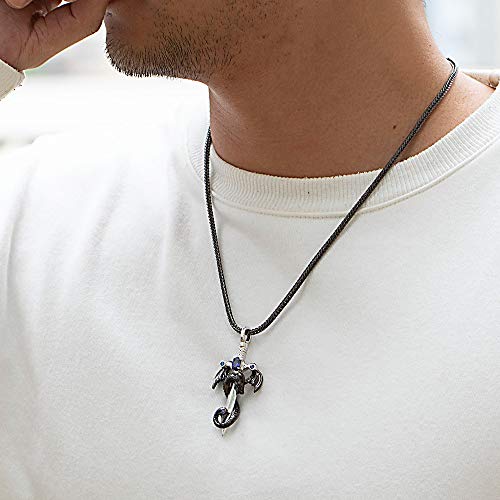 Cherbijou Dragon Sword Necklace Cool Dragon Pendant For Men Copper Punk Dragon Wing Necklace Black Sword And Gloden Dragon Cross Pendant Birthstone Necklace For Boys #TOP5