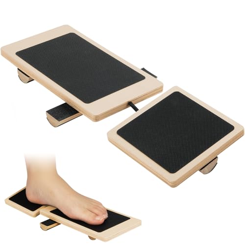 Vicloon Planche d'Équilibre à Une Jambe, Entraîneur de Cheville en Bois, Antidérapante, Balance...