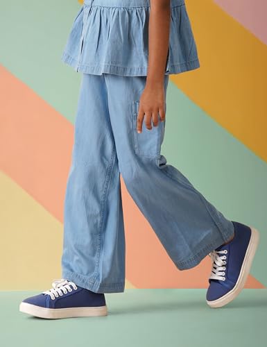Image of Amazon Brand - Symbol Girl's Lightweight Denim Loose Pants
