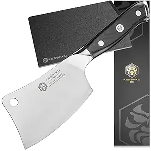 KESSAKU 4.5-Inch Mini Cleaver - Dynasty Series - Forged ThyssenKrupp German High Carbon Stainless Steel - G10 Handle with Blade Guard