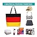 MOganjg Women'S Big Shoulder German Flag Print Shopping Bag Lightweight Large Capacity Grocery Bags