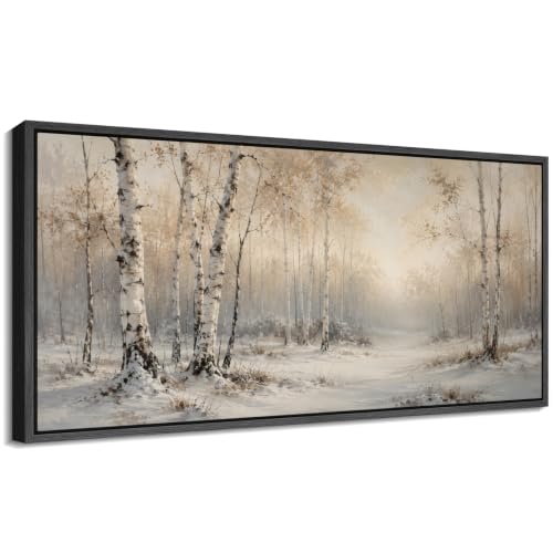 Image of MUDECOR Extra Large Framed Canvas Print Wall Art Birch Art for Living Room