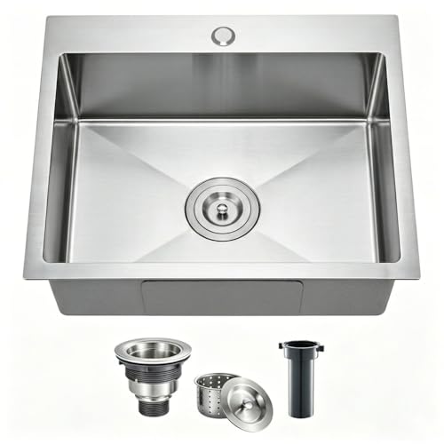 SANYCASA 20-Inch Drop-In Stainless Steel Sink