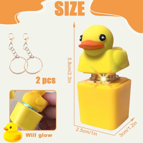 Duck Quacking Keychain Fidget Spielzeug, 2 Stück Duckeys Keycap Schlüsselanhänger, Duck Fidget Keychain, Quacking Fidget Toy Duck, Quacking Duck Fidget Toy, lustige und tragbare Spielzeug