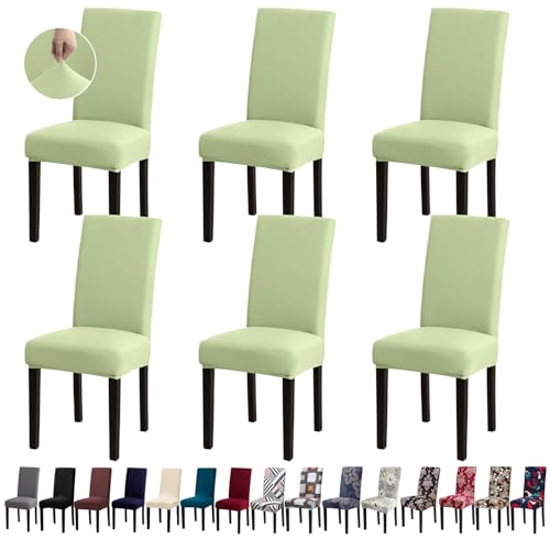 Fafua Chair Covers, Stretch Dining Room Chair Covers Set of 6, Removable Washable Dining Chair Slipcovers for Home, Hotel, Banquet