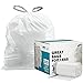 Plasticplace Custom Fit Trash Bags, Compatible with simplehuman Code R (200 Count) White Drawstring Garbage Liners 2.6 Gallon/ 10 Liter 16.5
