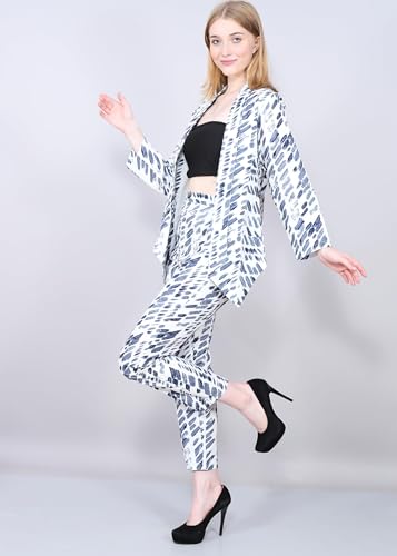 Image of AMOLDO Denim Printed Co-Ord Set For Women | 2 Piece Denim Co-Ord