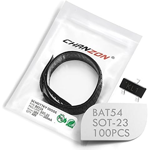 Chanzon BAT54 SMD Schottky-Barriere-Gleichrichterdioden 200mA 30V SOT-23 0,2A 30 Volt Cover