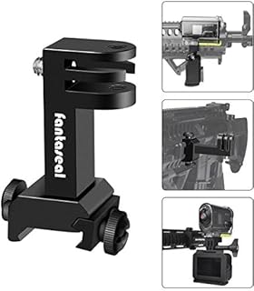 2in1 High Precision Aluminum Alloy Universal Action Cam Pistol Rifle Crossbow Side Mount Picatinny Rail Mount Clamp Adapter for Airsoft Hunting Paintball Vlogging Video GoPro Hero 11 Akaso DJI Sony