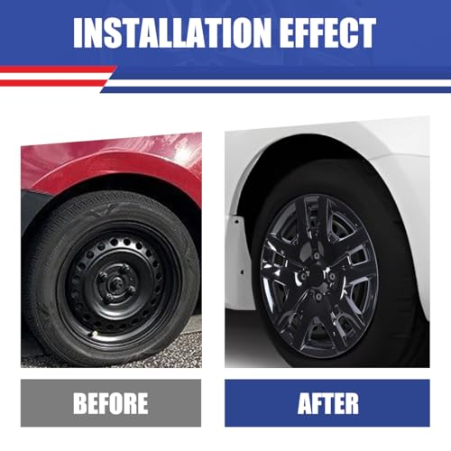 Image of Winjet 16 inch Hubcaps Wheel Covers for 2007-2012 Nissan Sentra [2007 2008 2009 2010 2011 2012 Nissan Sentra] Wheel Rim Covers Fit for Steel Wheels 16 inch Hub caps Set of 4 (Black Lacquer)