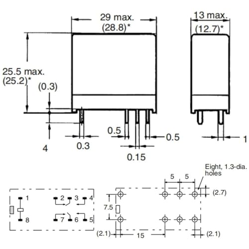 Relé G2R2C-6V de 5A con conmutación eficiente para placas electrónicas 2