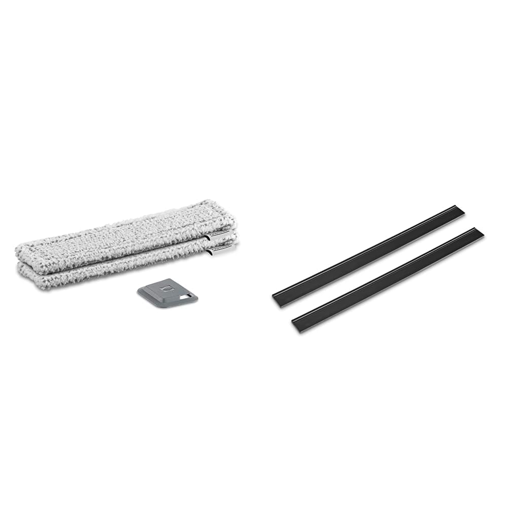 Kärcher WV Mikrofaser-Wischbezug Outdoor (2 Stück, viele abrasive Fasern ideal für Außenfenster & Abziehlippen 280 mm für Akku-Fenstersauger, streifenfreie Reinigung ohne heruntertropfendes Wasser