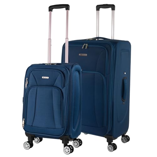 ITACA - Set Valise Souple 4 Roues 2 pcs, Set De Valises Souples De Voyage légère, Valise Soute Souple, Lot de Valises Légères Résistantes pour...