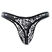 Mens Lace Panties Underwear Sexy Sissy Lingerie Sheer Mesh Briefs Low Rise G-Strings Underpants for Sex Naughty Black