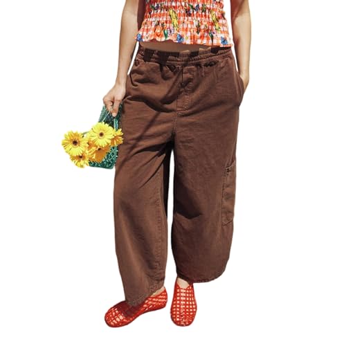 Women's Oversized Wide Leg Jeans High Elastic Waisted Stretch Loose Fit Trouser Boyfriend Denim Pants