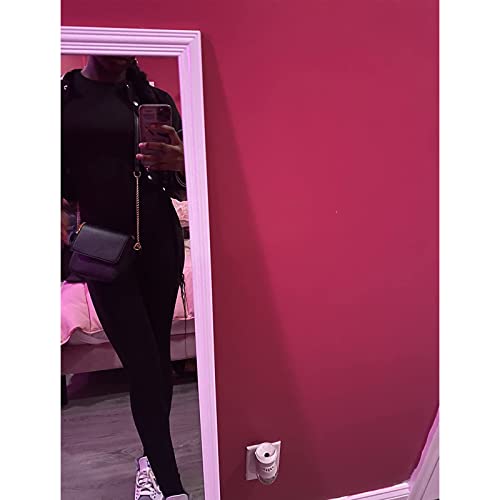 Xaspee Women's Casual Baseball Jacket Faux Leather Colorblock Button Crop Bomber Jacket2