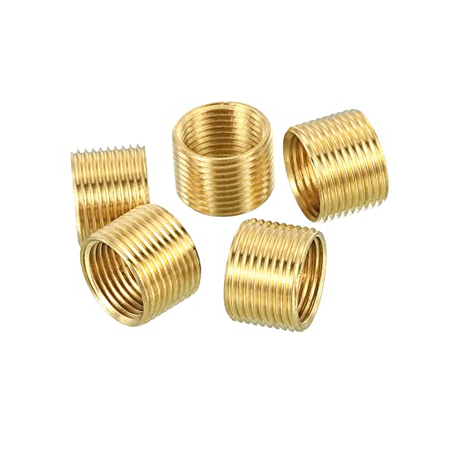 Patikil M14 To M12 Fine Thread Adapter Reducer Thread Reducing Nuts Insert, 5 Pack 10Mm Threaded Hollow Tube Adapter Brass Coupler Connector Pipe Fitting #TOP23