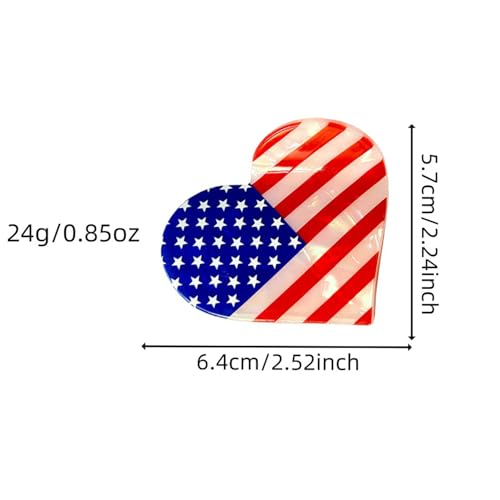Pinzas para cabello con corazones patrióticos estilo 4 miniatura 7