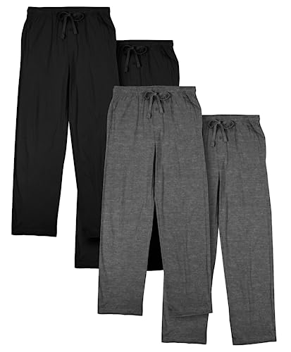 Bioworld Men's 4pk Graphite Heather & Black Sleep Pajama Pants-XL