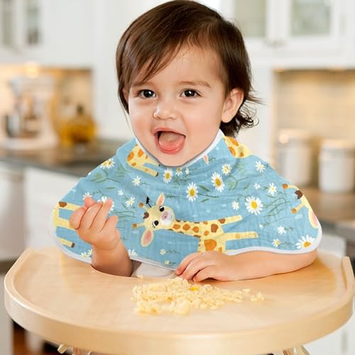 Cute Giraffe White Daisy Baby Burp Cloths for Boy Girl Cotton Baby Burping Cloth Soft Newborn Towel 1 Pack 202b26624