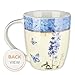 Christian Art Gifts Blue Butterfly Ceramic Coffee Mug – 12 oz. Microwave & Dishwasher-safe Inspirational Scripture Coffee & Tea Mug for Women with Bible Verse: The Lord's Mercies –Lamentations 3:22-23