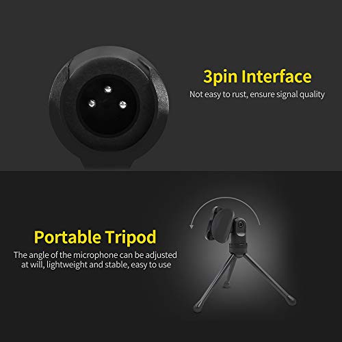 Microfone, Andoer Microfone de conferência por computador Microfone de mesa omnidirecional para bate