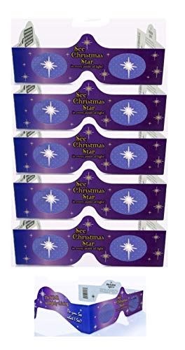 3D Christmas Glasses - 5 Pack - Turn Holiday Lights Into Magical Images. See Stars for A Fun Christmas Experience.Our USA Made Holiday Specs are Perfect for Festivities!